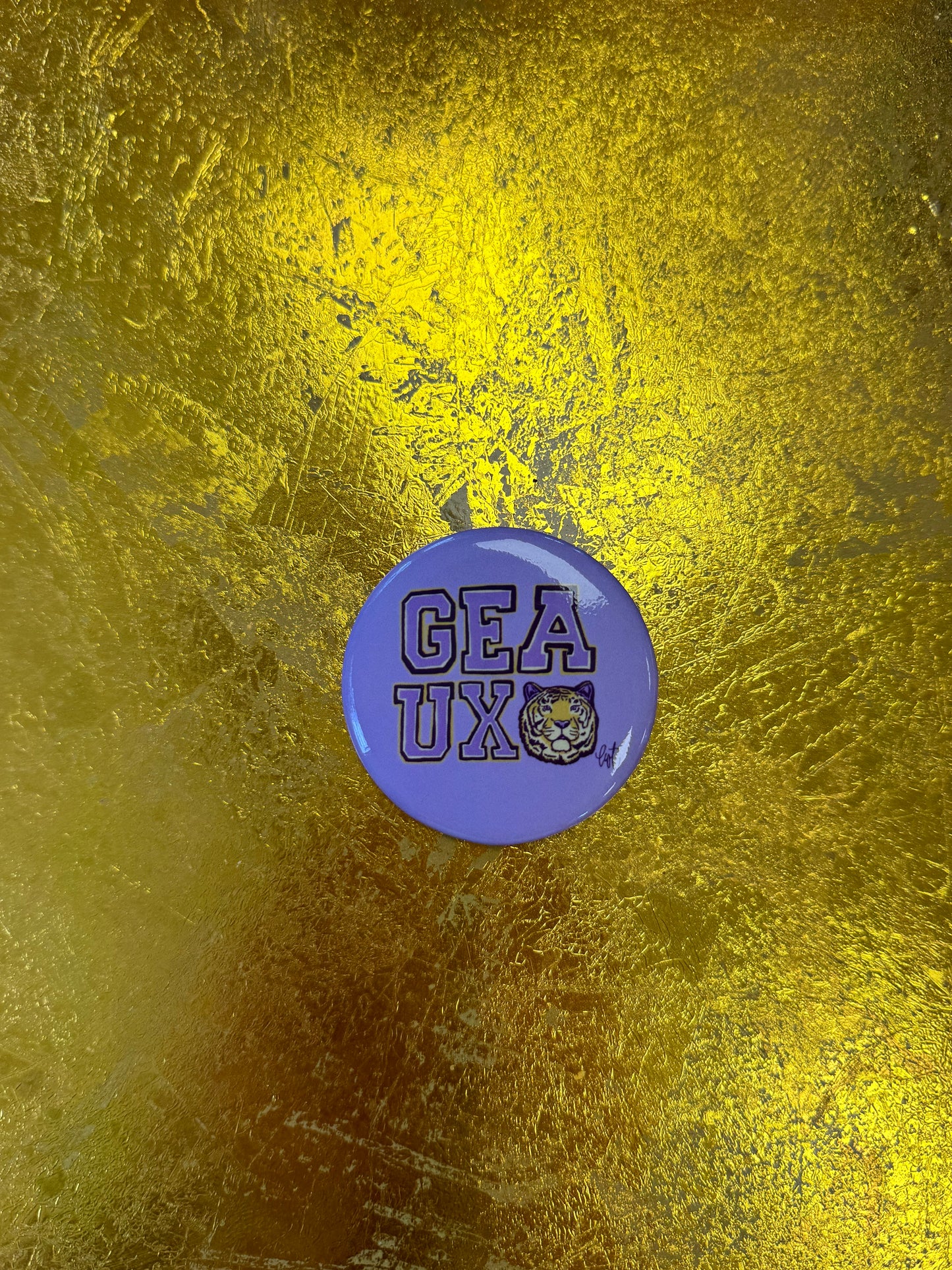 Purple & Gold Gameday Buttons, 2.5 inches