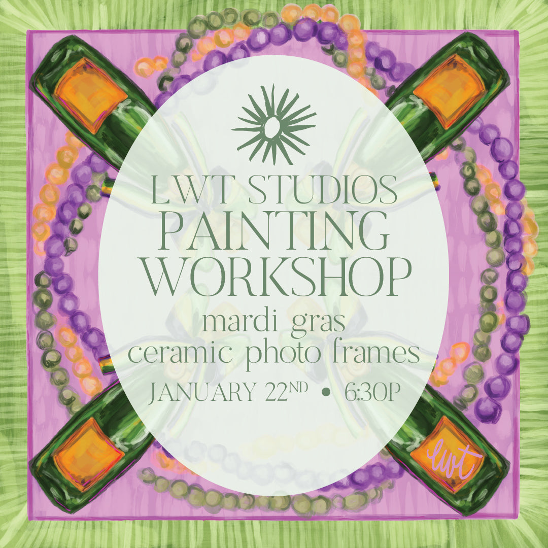 Painting Workshop Jan 22nd - Mardi Gras Ceramic Photo Frames