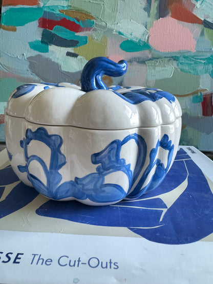 2024 Blue and White Pumpkin Jar