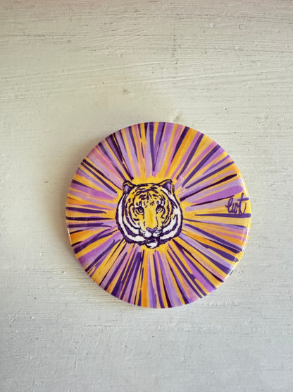 Purple & Gold Gameday Buttons, 2.5 inches