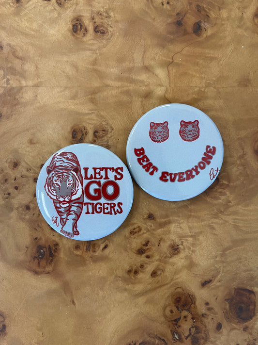 Cardinal & Grey Gameday Buttons, 2.5 inches