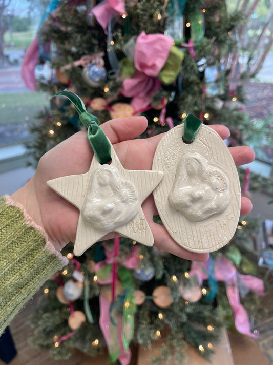 Mary + Jesus Ceramic Intaglio Ornament