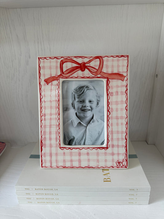 Bow Gingham 4x6 Picture Frame